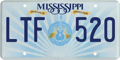 MS license plate LTF520