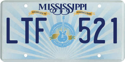 MS license plate LTF521