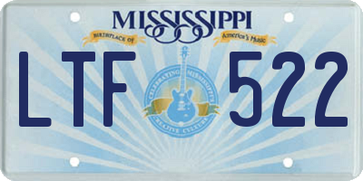 MS license plate LTF522