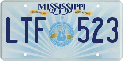 MS license plate LTF523