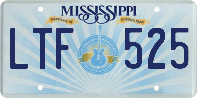 MS license plate LTF525