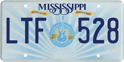 MS license plate LTF528