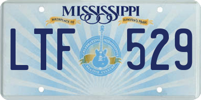 MS license plate LTF529