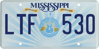 MS license plate LTF530