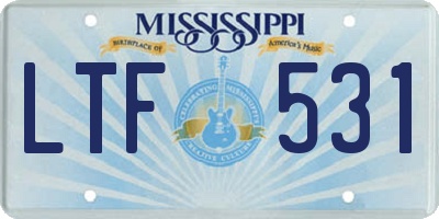 MS license plate LTF531