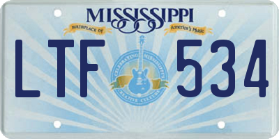MS license plate LTF534