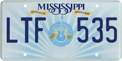 MS license plate LTF535