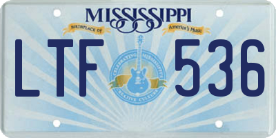 MS license plate LTF536