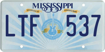 MS license plate LTF537
