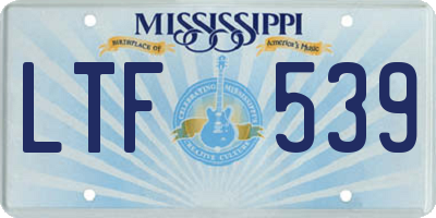 MS license plate LTF539