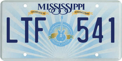 MS license plate LTF541