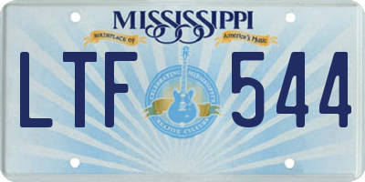 MS license plate LTF544