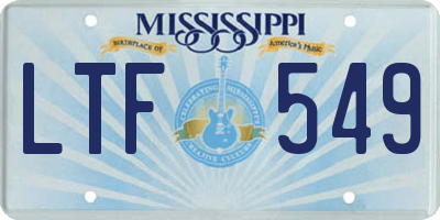 MS license plate LTF549