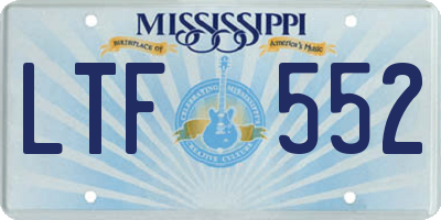 MS license plate LTF552