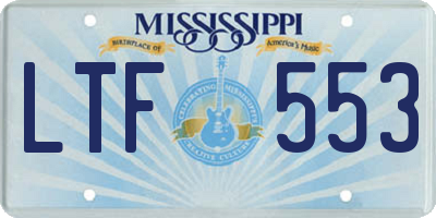 MS license plate LTF553