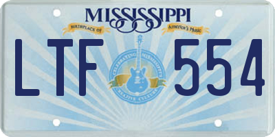 MS license plate LTF554