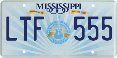 MS license plate LTF555