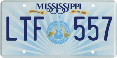 MS license plate LTF557
