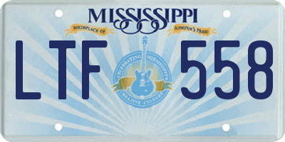 MS license plate LTF558