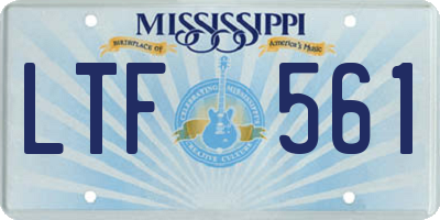 MS license plate LTF561