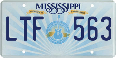 MS license plate LTF563