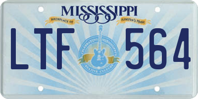 MS license plate LTF564