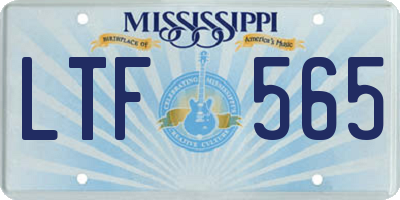 MS license plate LTF565