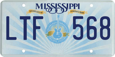 MS license plate LTF568