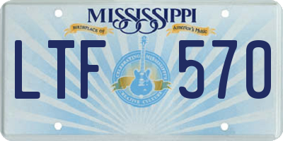 MS license plate LTF570