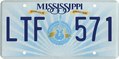 MS license plate LTF571