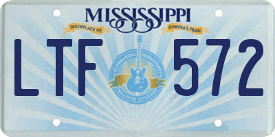 MS license plate LTF572