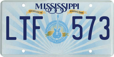 MS license plate LTF573