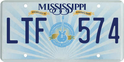 MS license plate LTF574