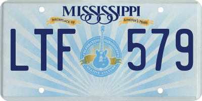 MS license plate LTF579