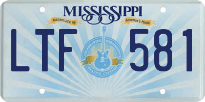 MS license plate LTF581