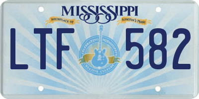 MS license plate LTF582