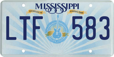 MS license plate LTF583