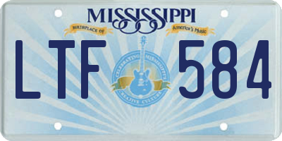 MS license plate LTF584