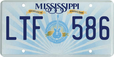 MS license plate LTF586