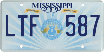 MS license plate LTF587