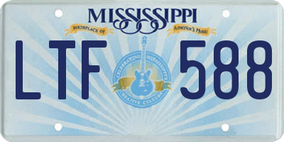 MS license plate LTF588