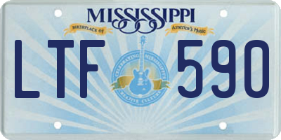 MS license plate LTF590