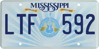 MS license plate LTF592