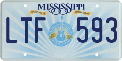 MS license plate LTF593