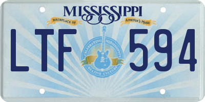 MS license plate LTF594