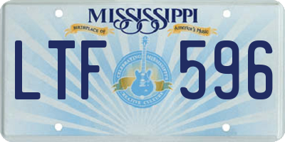 MS license plate LTF596