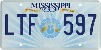 MS license plate LTF597