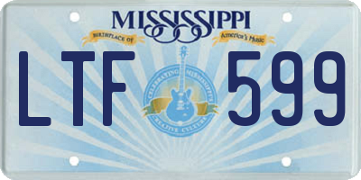 MS license plate LTF599