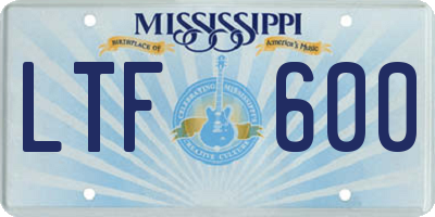 MS license plate LTF600
