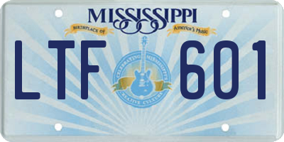 MS license plate LTF601